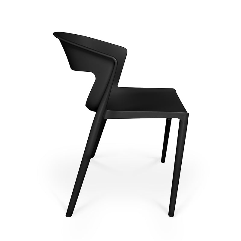 Set di 2 sedie impilabili in plastica nera – Gaia