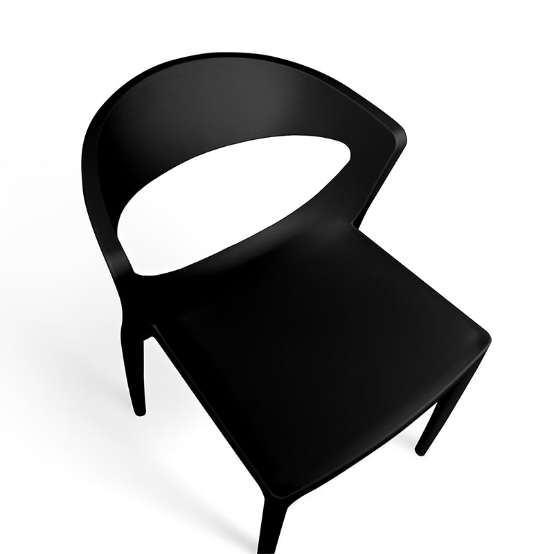 Set di 2 sedie impilabili in plastica nera – Gaia