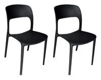 Sedia impilabile in polipropilene mod. Maya (2 pz.) Colore: Nero SD10MAPP