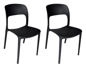 Sedia impilabile in polipropilene mod. Maya (2 pz.) Colore: Nero SD10MAPP