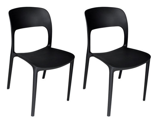 Sedia impilabile in polipropilene mod. Maya (2 pz.) Colore: Nero SD10MAPP