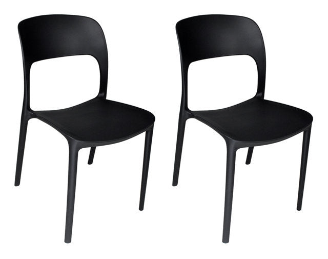 Sedia impilabile in polipropilene mod. Maya (2 pz.) Colore: Nero SD10MAPP