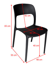 Sedia impilabile in polipropilene mod. Maya (2 pz.) Colore: Nero SD10MAPP