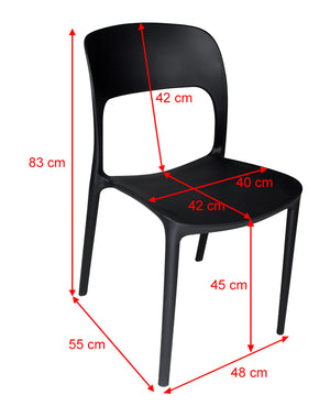 Sedia impilabile in polipropilene mod. Maya (2 pz.) Colore: Nero SD10MAPP