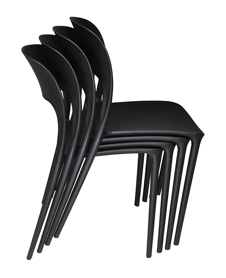 Sedia impilabile in polipropilene mod. Maya (2 pz.) Colore: Nero SD10MAPP