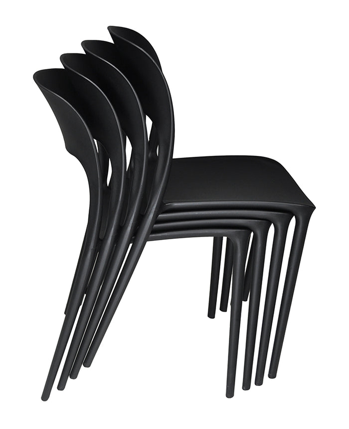 Sedia impilabile in polipropilene mod. Maya (2 pz.) Colore: Nero SD10MAPP