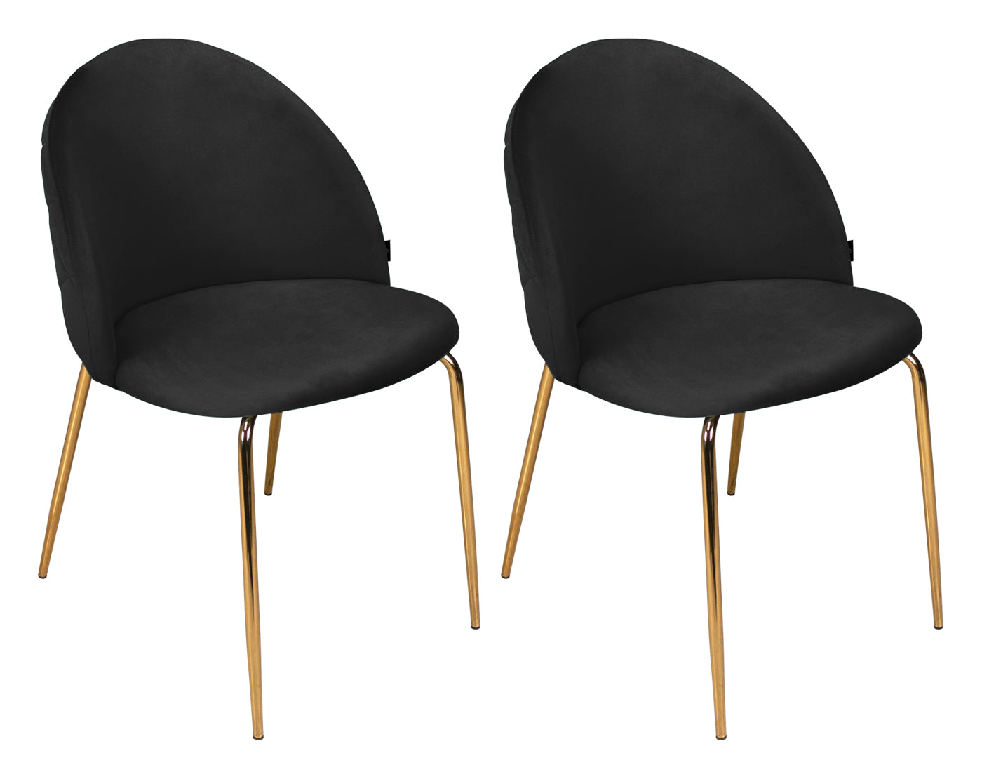 Sedia da pranzo imbottita in velluto nera (2 pz) - Nicole - SD10NIG