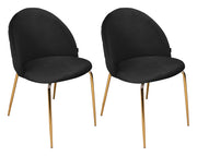 Sedia da pranzo imbottita in velluto nera (2 pz) - Nicole - SD10NIG