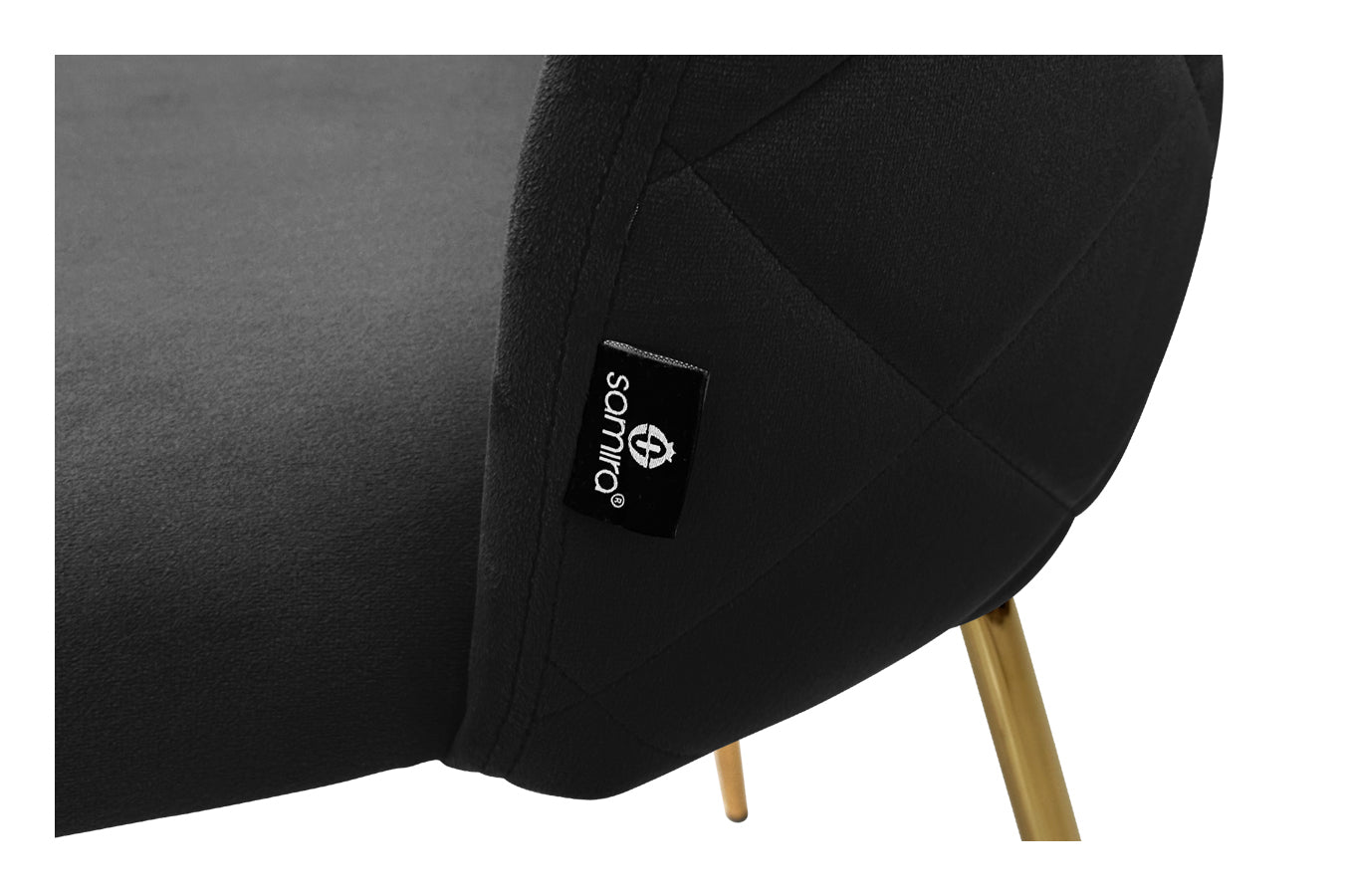 Sedia da pranzo imbottita in velluto nera (2 pz) - Nicole - SD10NIG