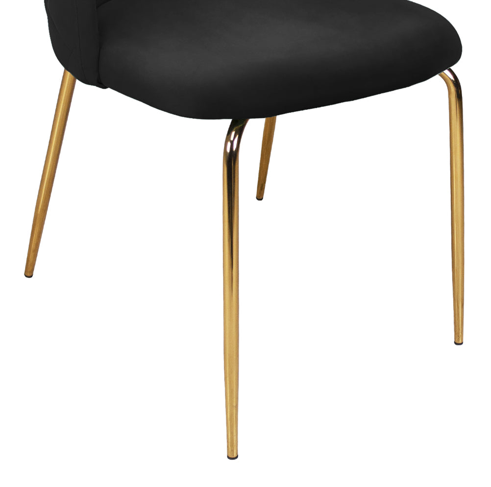 Sedia da pranzo imbottita in velluto nera (2 pz) - Nicole - SD10NIG