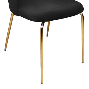 Sedia da pranzo imbottita in velluto nera (2 pz) - Nicole - SD10NIG