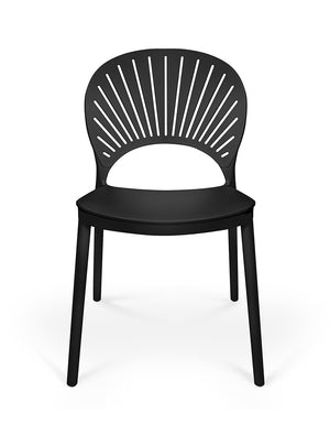 Sedia impilabile in plastica nera - Sunny (2 pz.)