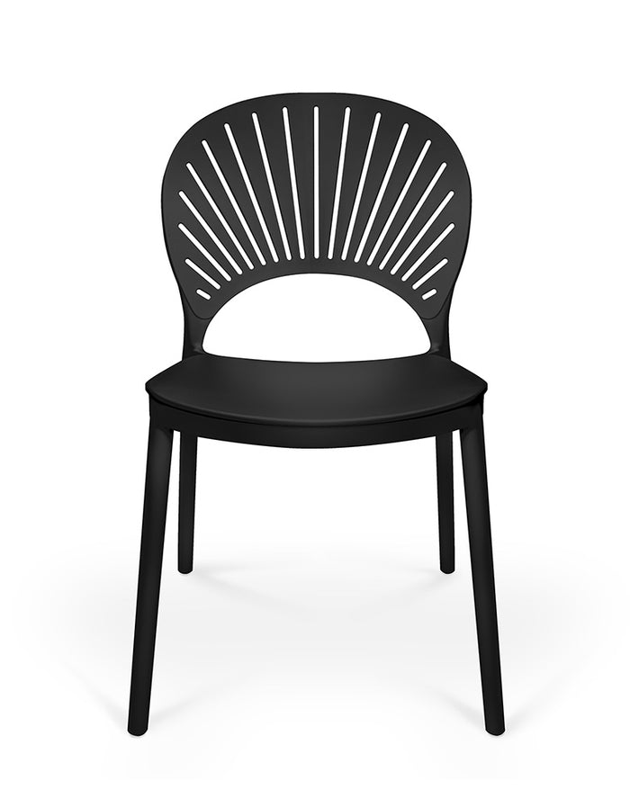 Sedia impilabile in plastica nera - Sunny (2 pz.)