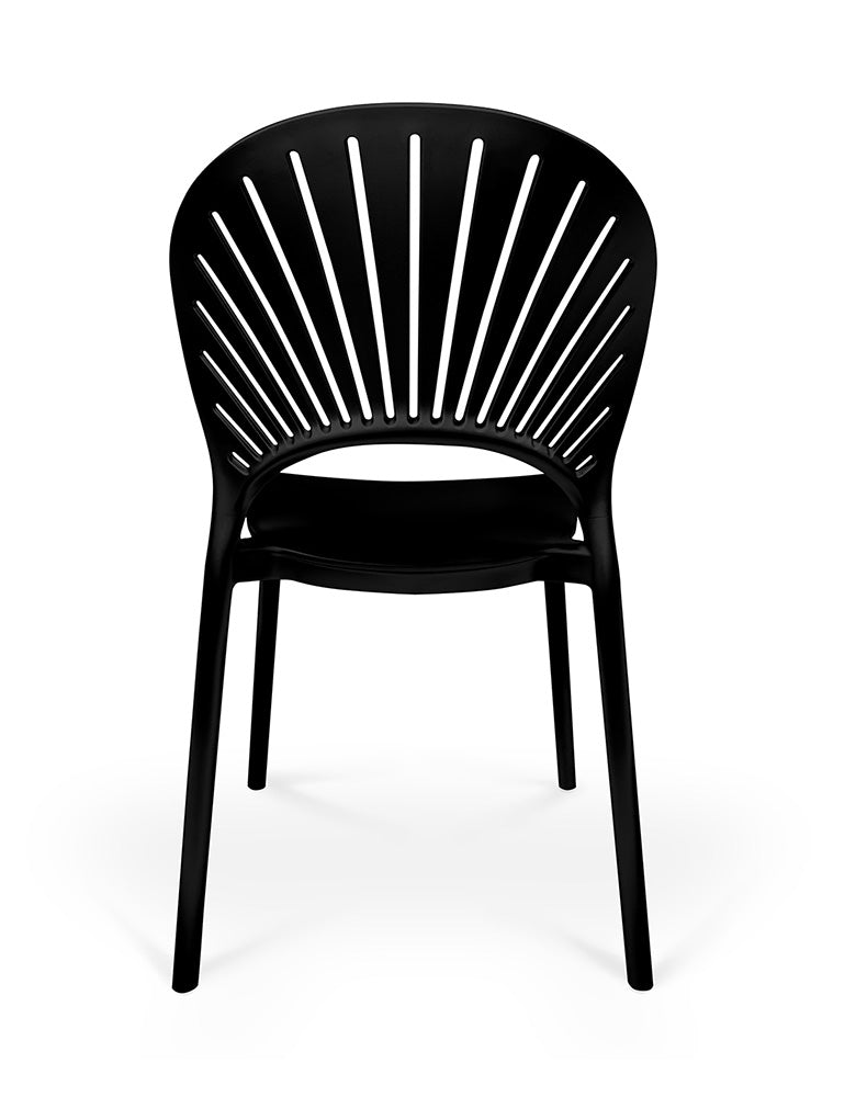 Sedia impilabile in plastica nera - Sunny (2 pz.)