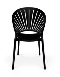 Sedia impilabile in plastica nera - Sunny (2 pz.)