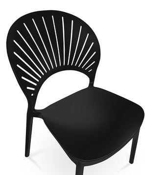 Sedia impilabile in plastica nera - Sunny (2 pz.)