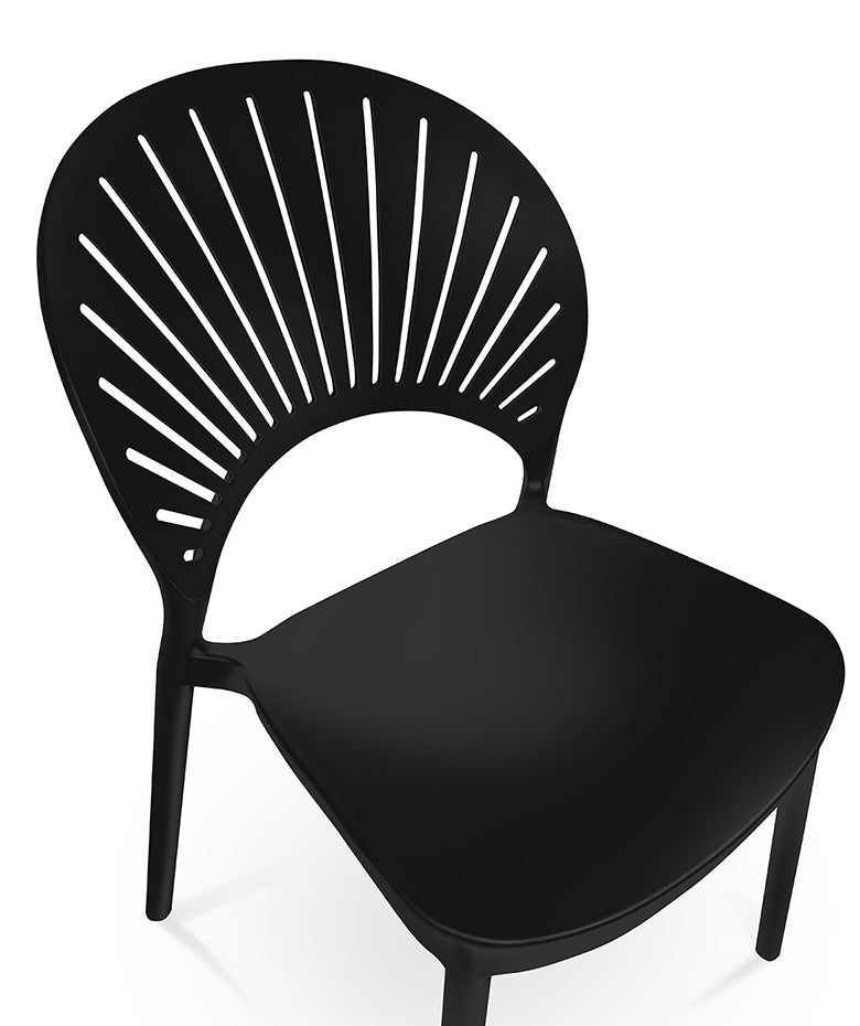 Sedia impilabile in plastica nera - Sunny (2 pz.)