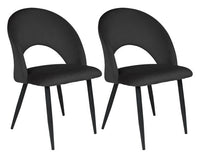Sedia da pranzo imbottita in velluto nero - Zoe (2 pz.) SD10ZOPM