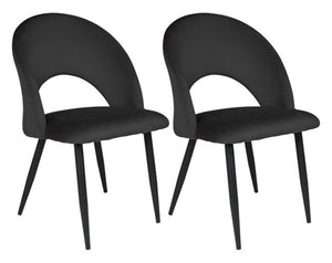 Sedia da pranzo imbottita in velluto nero - Zoe (2 pz.) SD10ZOPM