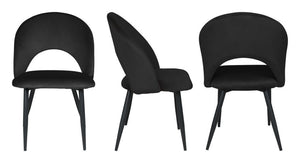 Sedia da pranzo imbottita in velluto nero - Zoe (2 pz.) SD10ZOPM