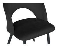 Sedia da pranzo imbottita in velluto nero - Zoe (2 pz.) SD10ZOPM
