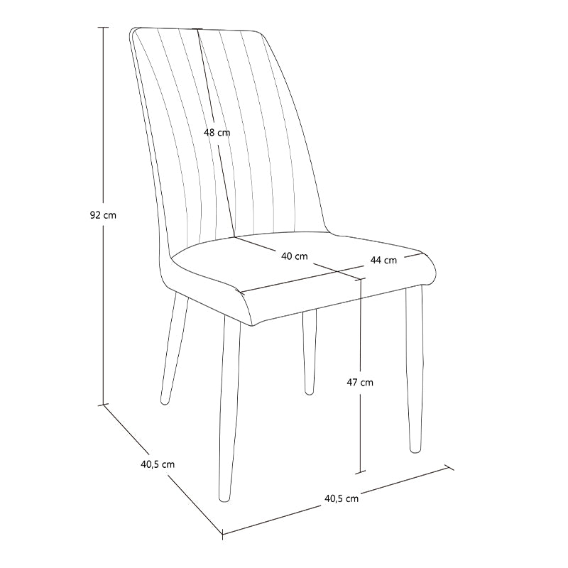 Sedia da pranzo imbottita in pelle beige – Francine (2 Pz.)