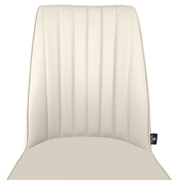 Sedia da pranzo imbottita in pelle beige – Francine (2 Pz.)