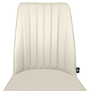 Sedia da pranzo imbottita in pelle beige – Francine (2 Pz.)