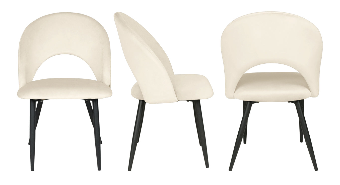 Sedia da pranzo imbottita in velluto beige - Zoe (2 pz.) SD11ZOPM