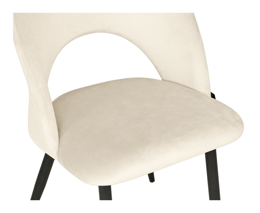 Sedia da pranzo imbottita in velluto beige - Zoe (2 pz.) SD11ZOPM