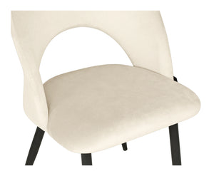 Sedia da pranzo imbottita in velluto beige - Zoe (2 pz.) SD11ZOPM