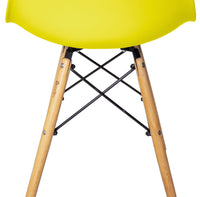Sedia in plastica gialla con gamba, piede in legno (2 pz) - Colore: Giallo - SD16NOPL