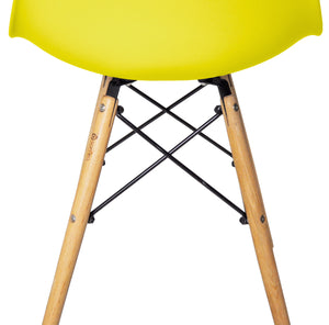 Sedia in plastica gialla con gamba, piede in legno (2 pz) - Colore: Giallo - SD16NOPL