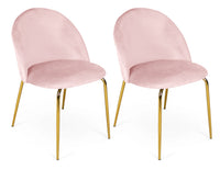 Sedia da pranzo imbottita mod. Nicole (2 pz) Rivestimento: Velluto - Colore: Rosa