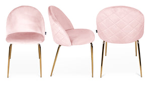 Sedia da pranzo imbottita mod. Nicole (2 pz) Rivestimento: Velluto - Colore: Rosa