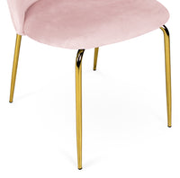 Sedia da pranzo imbottita mod. Nicole (2 pz) Rivestimento: Velluto - Colore: Rosa