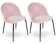 Set di 2 sedie da pranzo imbottite in velluto rosa – Nicole - SD19NIPN