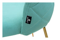 Sedia da pranzo imbottita mod. Nicole (2 pz) - Rivestimento: Velluto - Colore: Verde Tiffany - SD20NIG