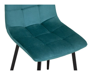 Sedia da pranzo imbottita mod. Karima (2 pz.) Colore: Verde petrolio - Rivestimento: Velluto SD26KAPM