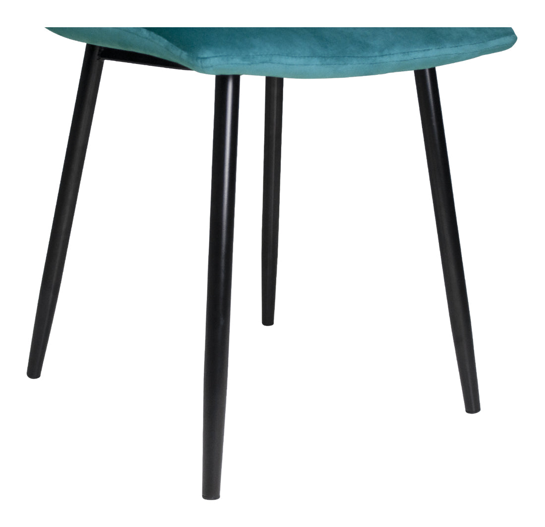 Sedia da pranzo imbottita mod. Karima (2 pz.) Colore: Verde petrolio - Rivestimento: Velluto SD26KAPM