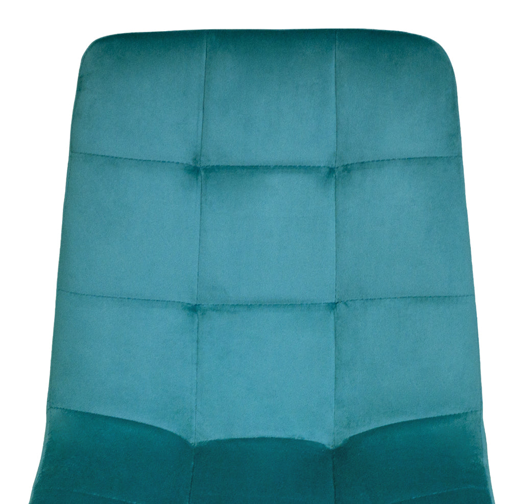 Sedia da pranzo imbottita mod. Karima (2 pz.) Colore: Verde petrolio - Rivestimento: Velluto SD26KAPM