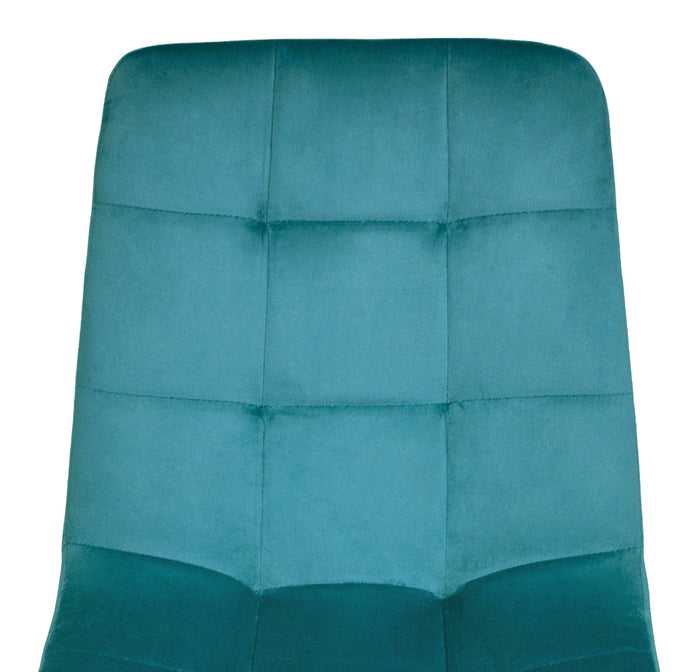 Sedia da pranzo imbottita mod. Karima (2 pz.) Colore: Verde petrolio - Rivestimento: Velluto SD26KAPM