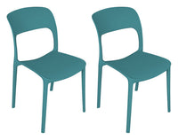 Sedia impilabile in polipropilene mod. Maya (2 pz) - Colore: Petrolio - SD26MAPP