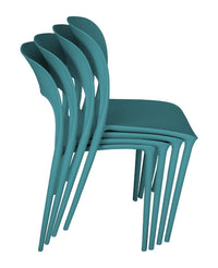 Sedia impilabile in polipropilene mod. Maya (2 pz) - Colore: Petrolio - SD26MAPP