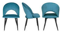 Sedia da pranzo imbottita in velluto blu petrolio - Zoe (2 pz.) SD27ZOPM