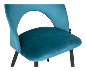 Sedia da pranzo imbottita in velluto blu petrolio - Zoe (2 pz.) SD27ZOPM