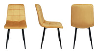 Sedia da pranzo imbottita mod. Karima (2 pz.) Colore: Giallo senape - Rivestimento: Velluto SD32KAPM