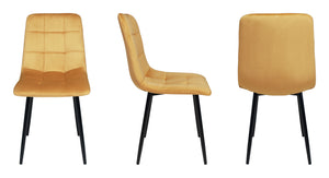 Sedia da pranzo imbottita mod. Karima (2 pz.) Colore: Giallo senape - Rivestimento: Velluto SD32KAPM