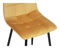 Sedia da pranzo imbottita mod. Karima (2 pz.) Colore: Giallo senape - Rivestimento: Velluto SD32KAPM