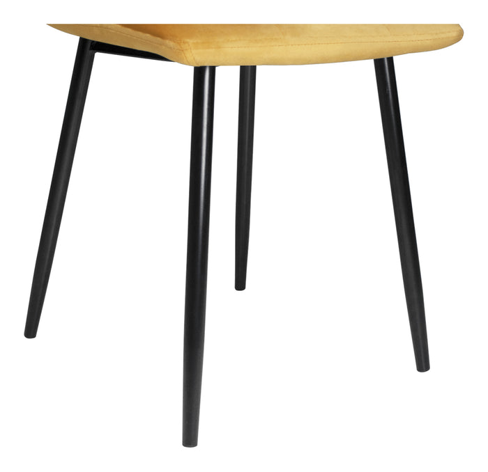 Sedia da pranzo imbottita mod. Karima (2 pz.) Colore: Giallo senape - Rivestimento: Velluto SD32KAPM